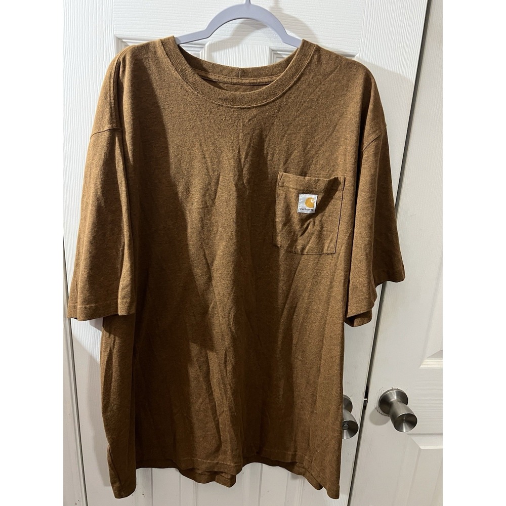 Carhartt Loose Fit Heavyweight Short-Sleeve Pocket T-Shirt  2XL Walnut Brown EUC